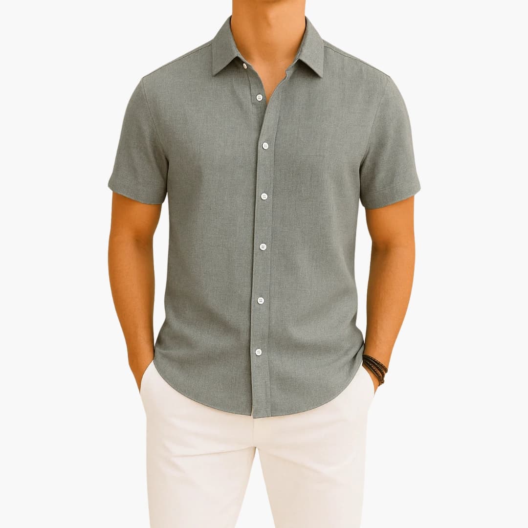 Chemise homme à manches courtes avec col classique