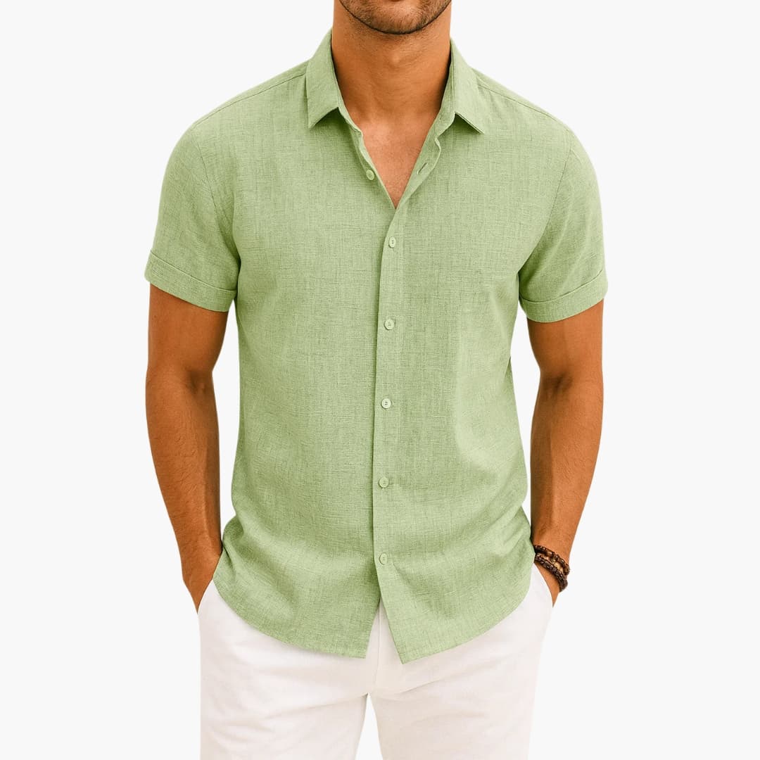 Chemise homme à manches courtes avec col classique