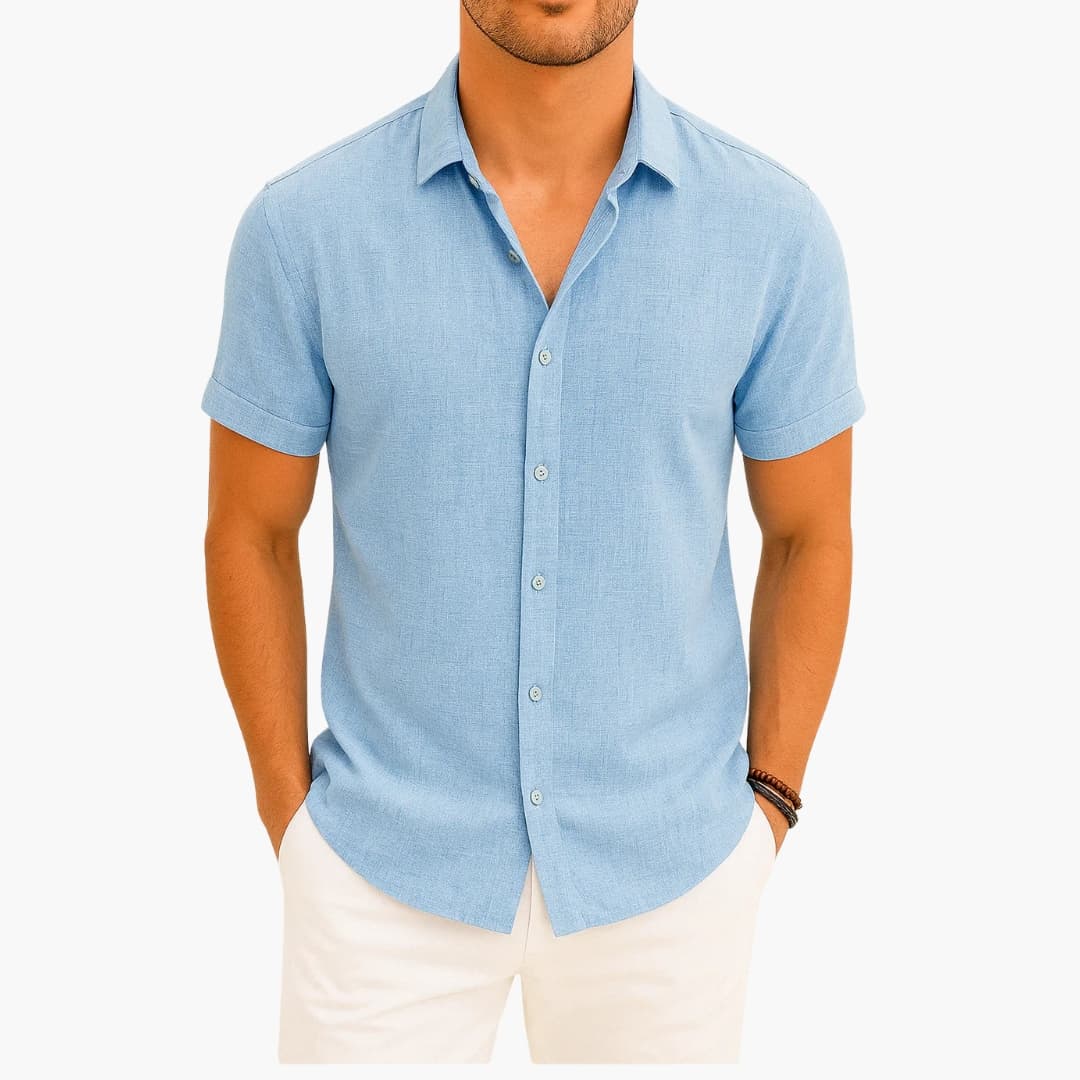 Chemise homme à manches courtes avec col classique
