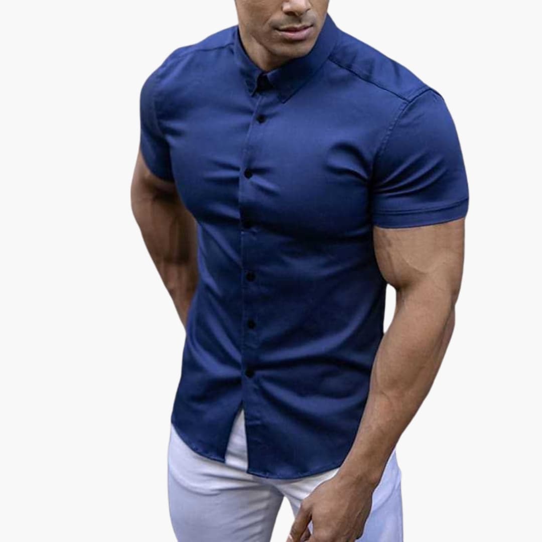 Chemise homme à manches courtes avec fermeture boutonnée
