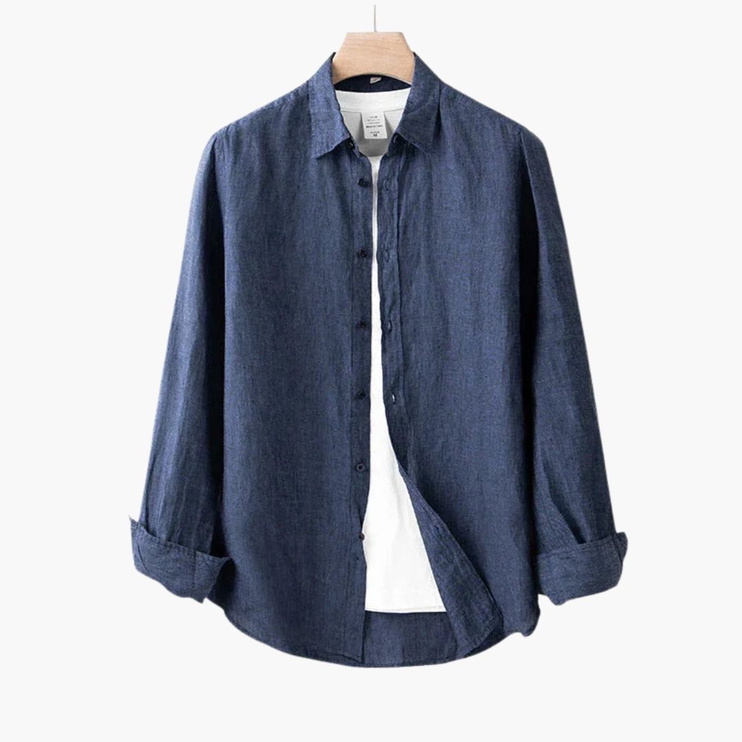 Chemise homme à manches longues avec col pointu