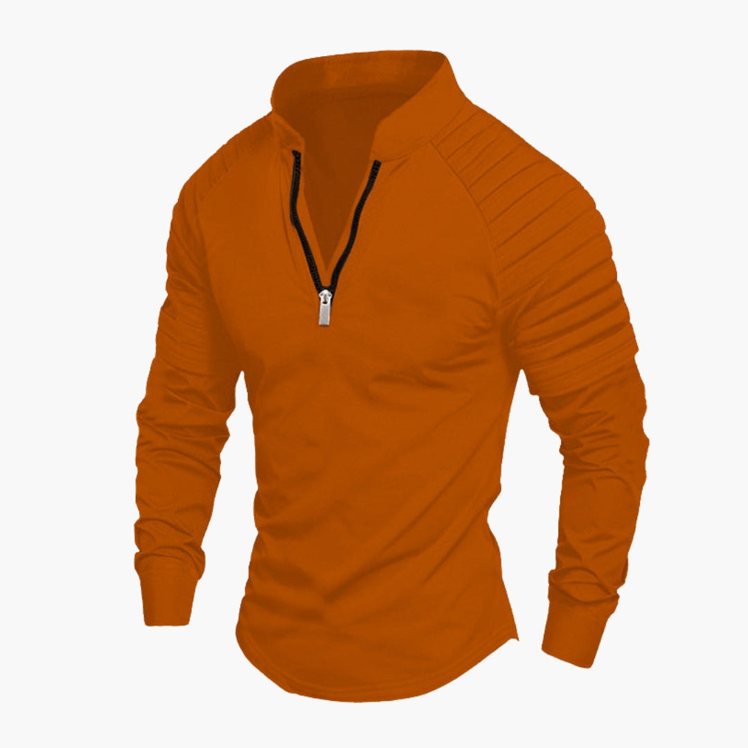 Chemise homme à manches longues avec demi zippée