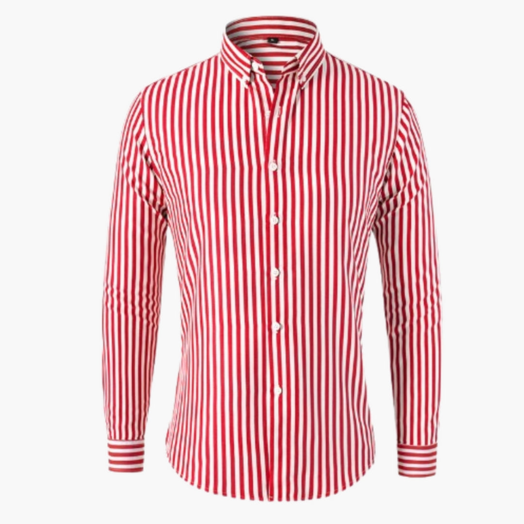 Camicia uomo a righe con maniche lunghe