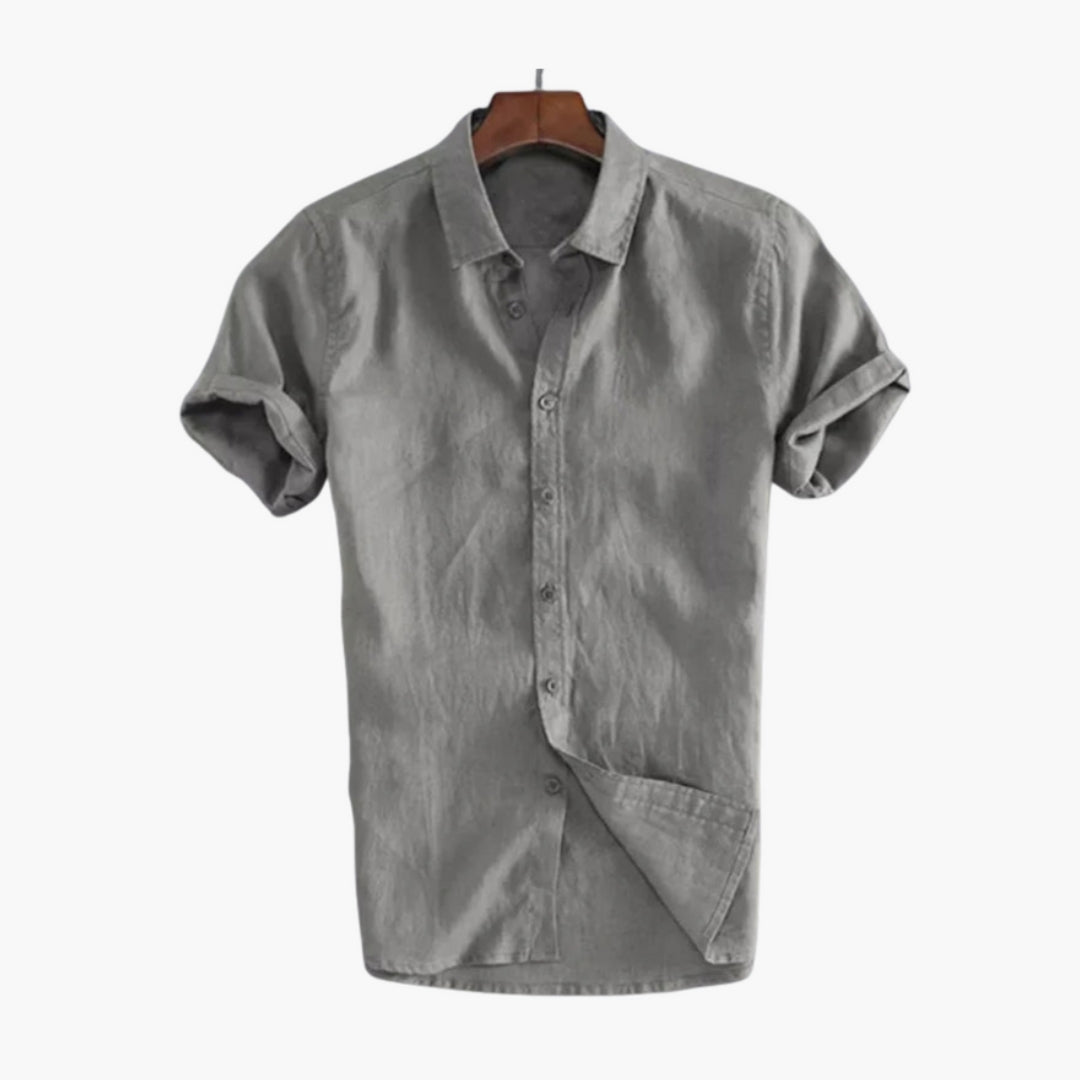 Camicia uomo con patta di bottoni e colletto classico