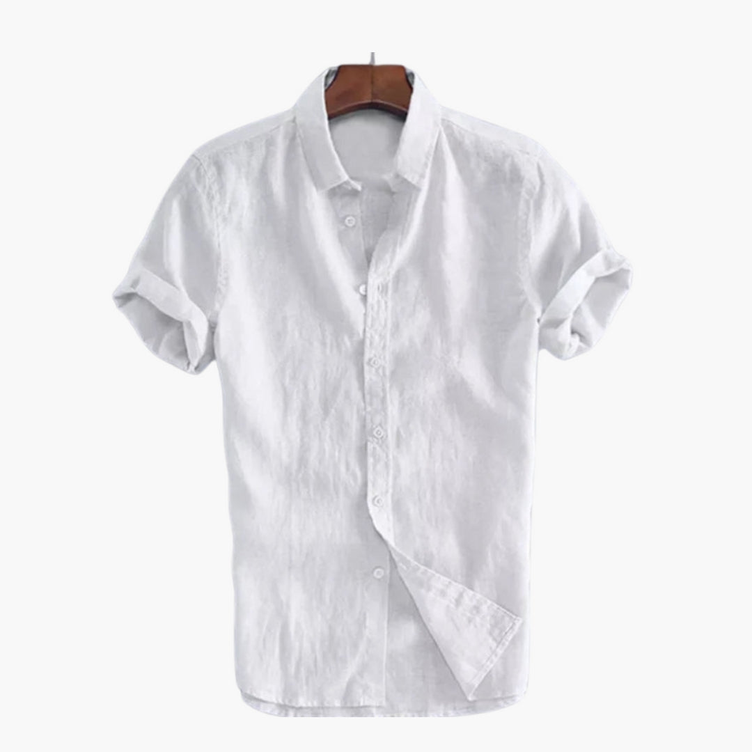 Camicia uomo con patta di bottoni e colletto classico