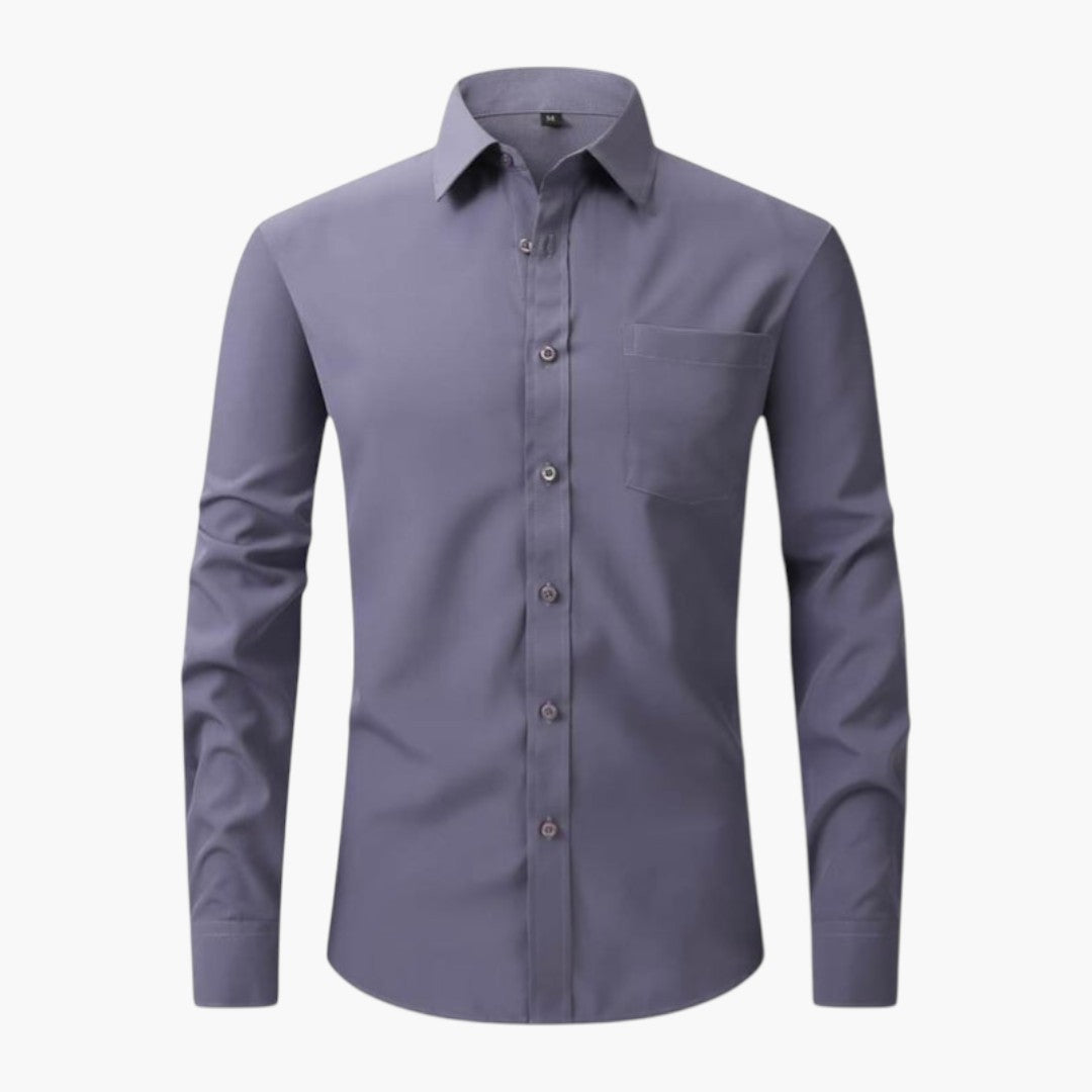 Chemise homme avec poche poitrine et patte de boutonnage