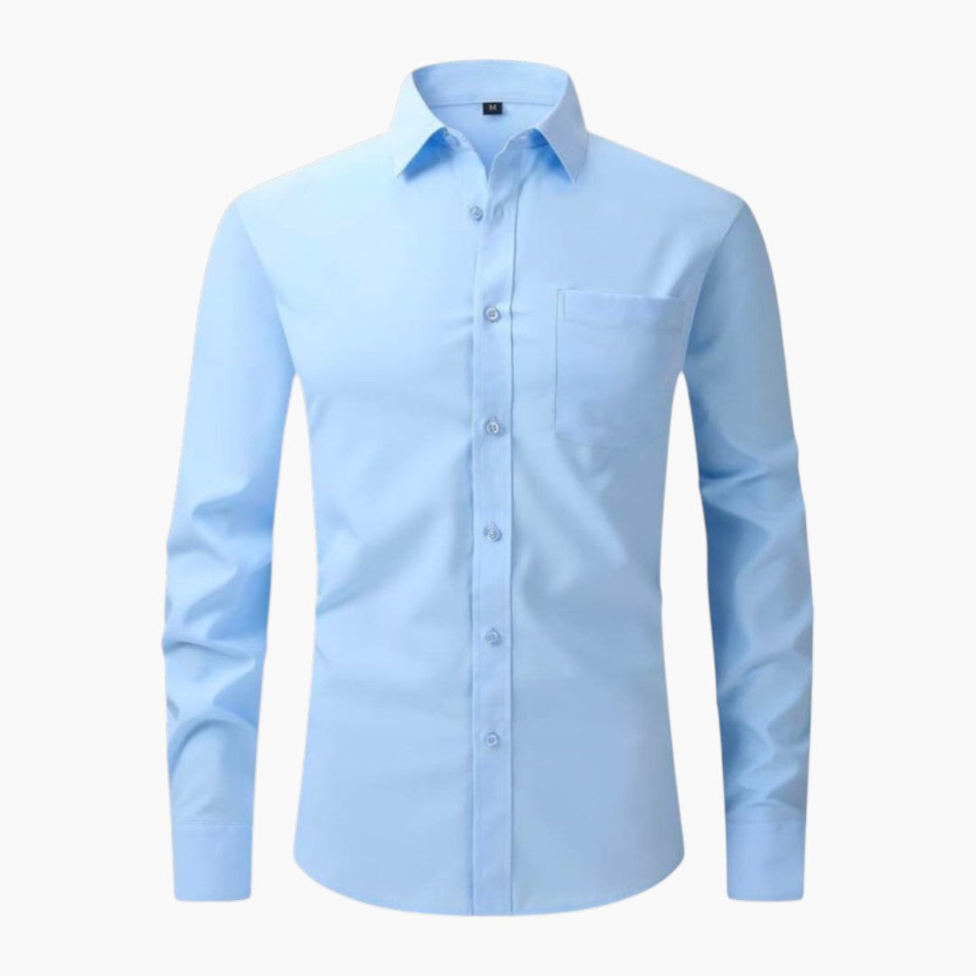 Chemise homme avec poche poitrine et patte de boutonnage