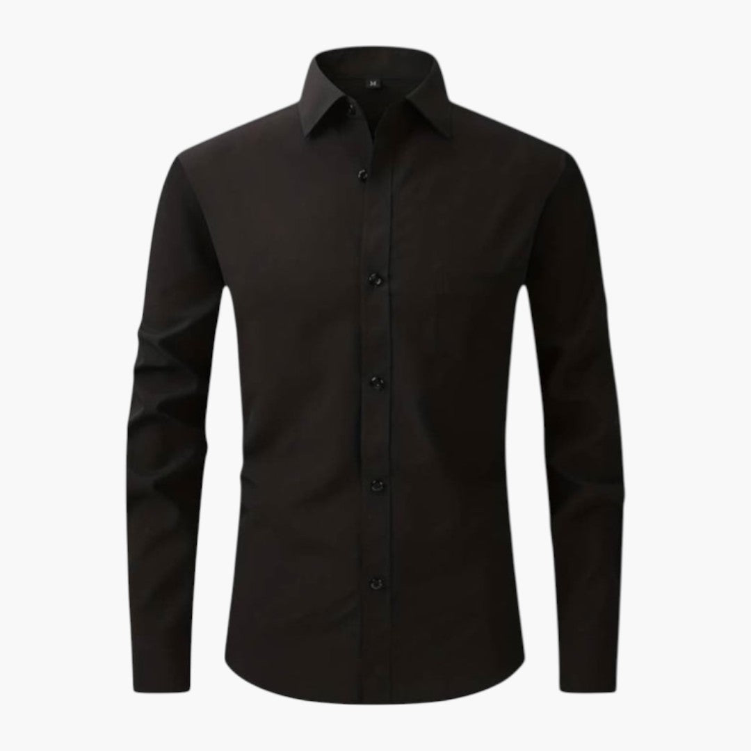Chemise homme avec poche poitrine et patte de boutonnage