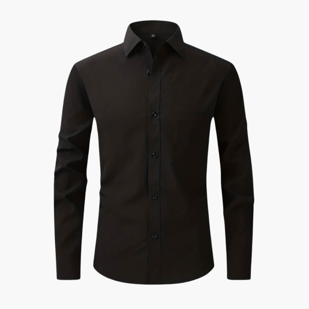 Chemise homme business à manches longues avec fermeture boutonnée