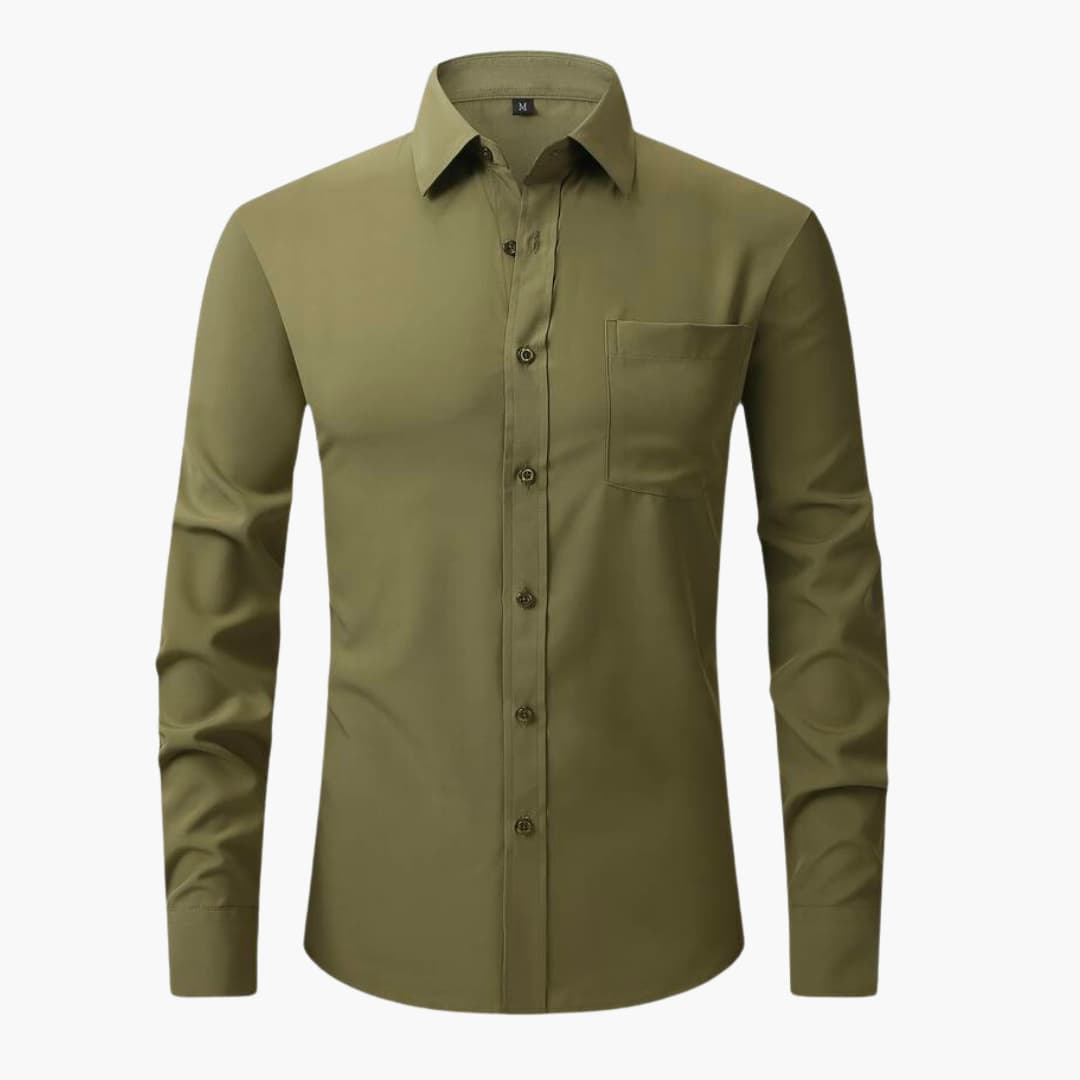 Chemise homme business à manches longues avec fermeture boutonnée