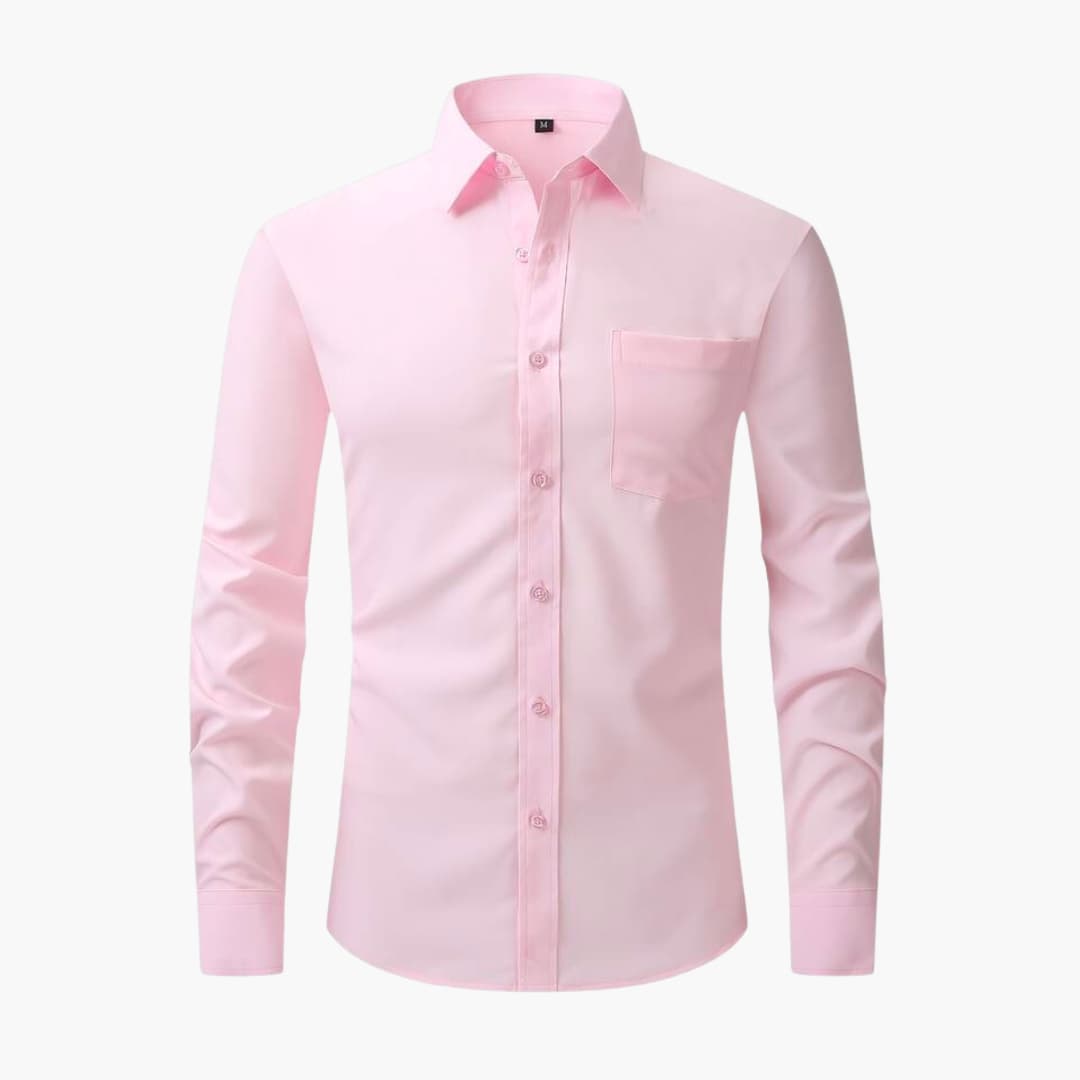Chemise homme business à manches longues avec fermeture boutonnée