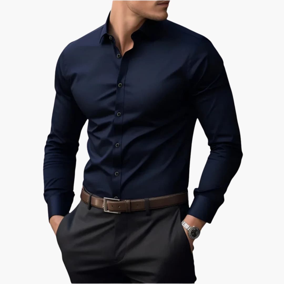 Chemise homme coupe ajustée avec fermeture boutonnée