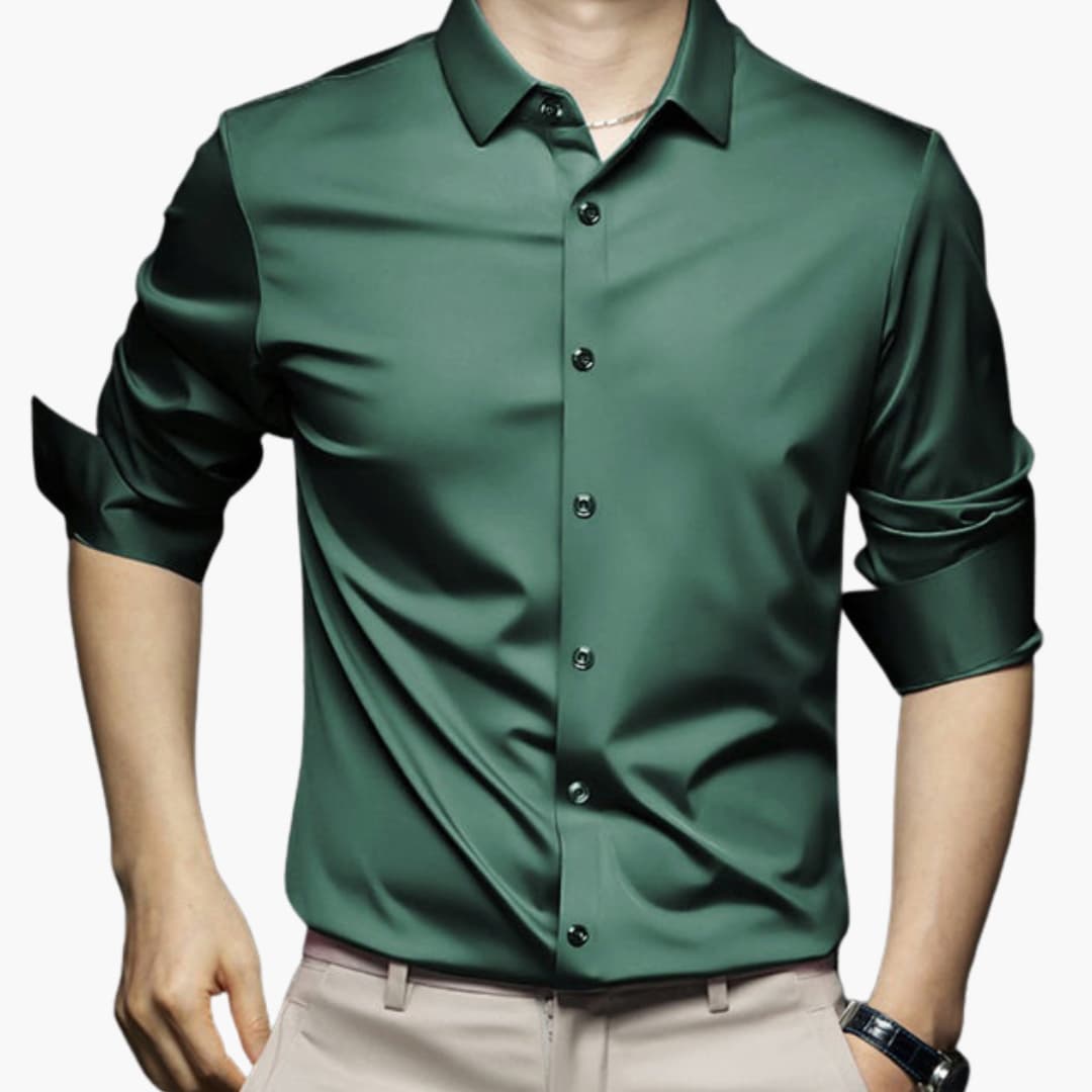 Chemise sans repassage pour homme avec fermeture à boutons