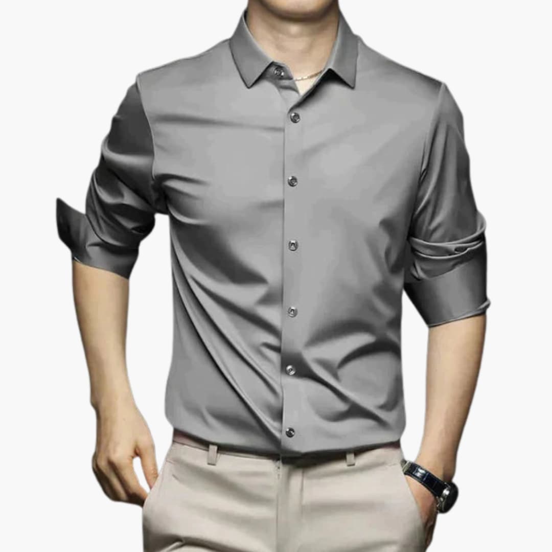 Chemise sans repassage pour homme avec fermeture à boutons