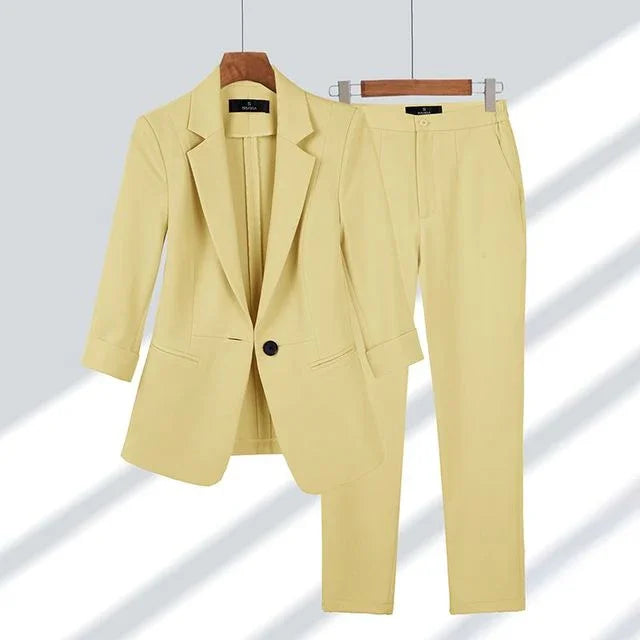 Tailleur Femme Élégant | Ensemble Blazer et Pantalon Polyvalent