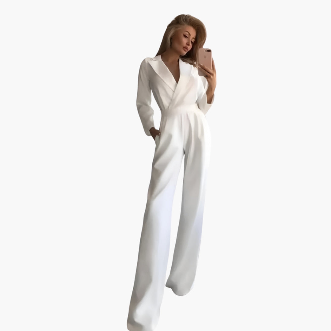 Tuta Donna con Scollo a V e Gambe Larghe