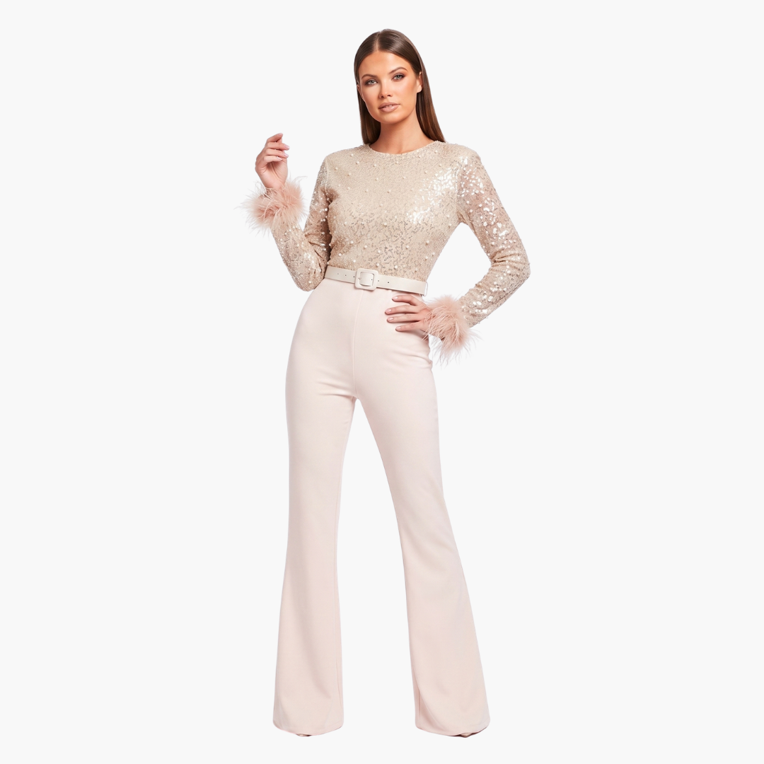 Tuta donna maniche lunghe con cintura