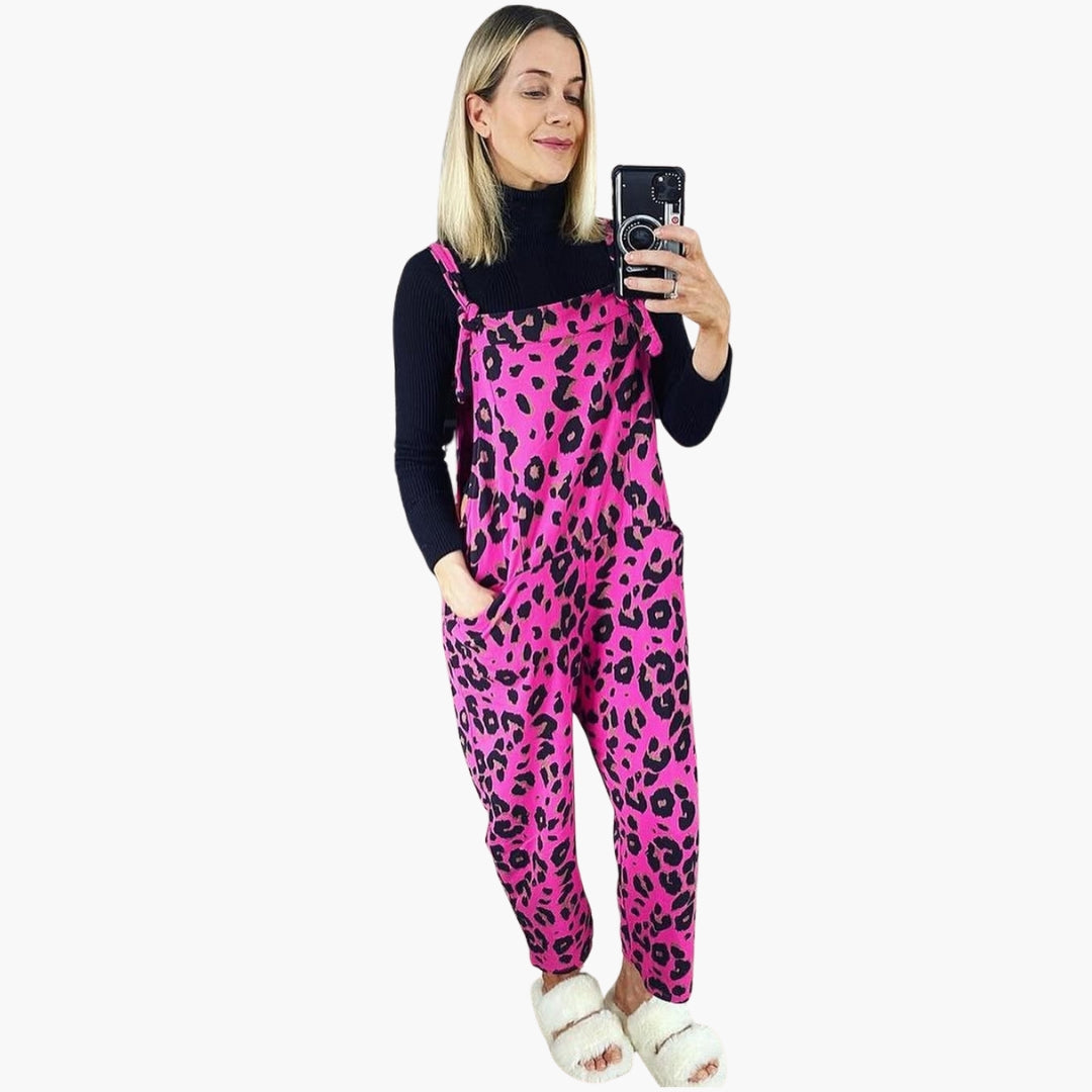 Tuta da donna con spalline e motivo strutturato
