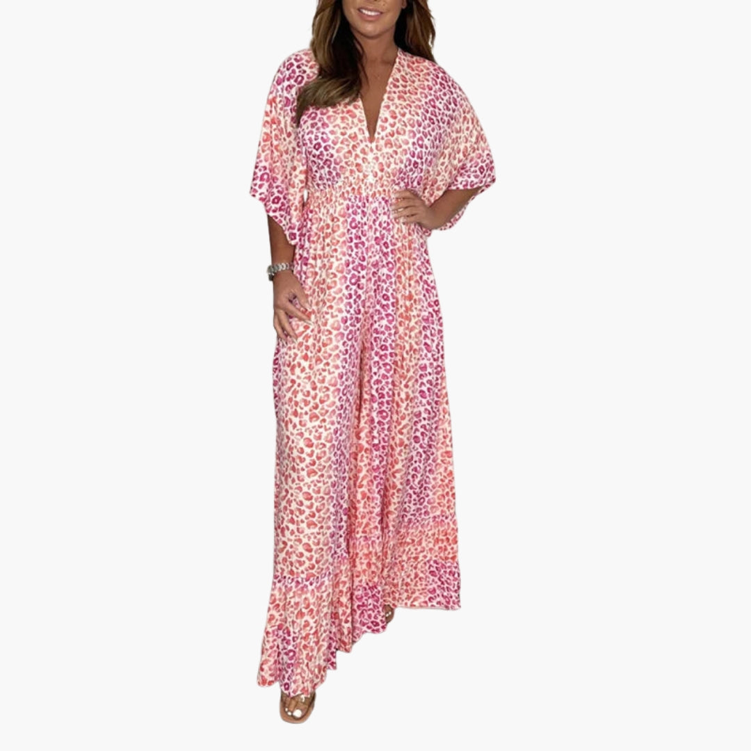 Tuta donna con scollo a V e gambe larghe