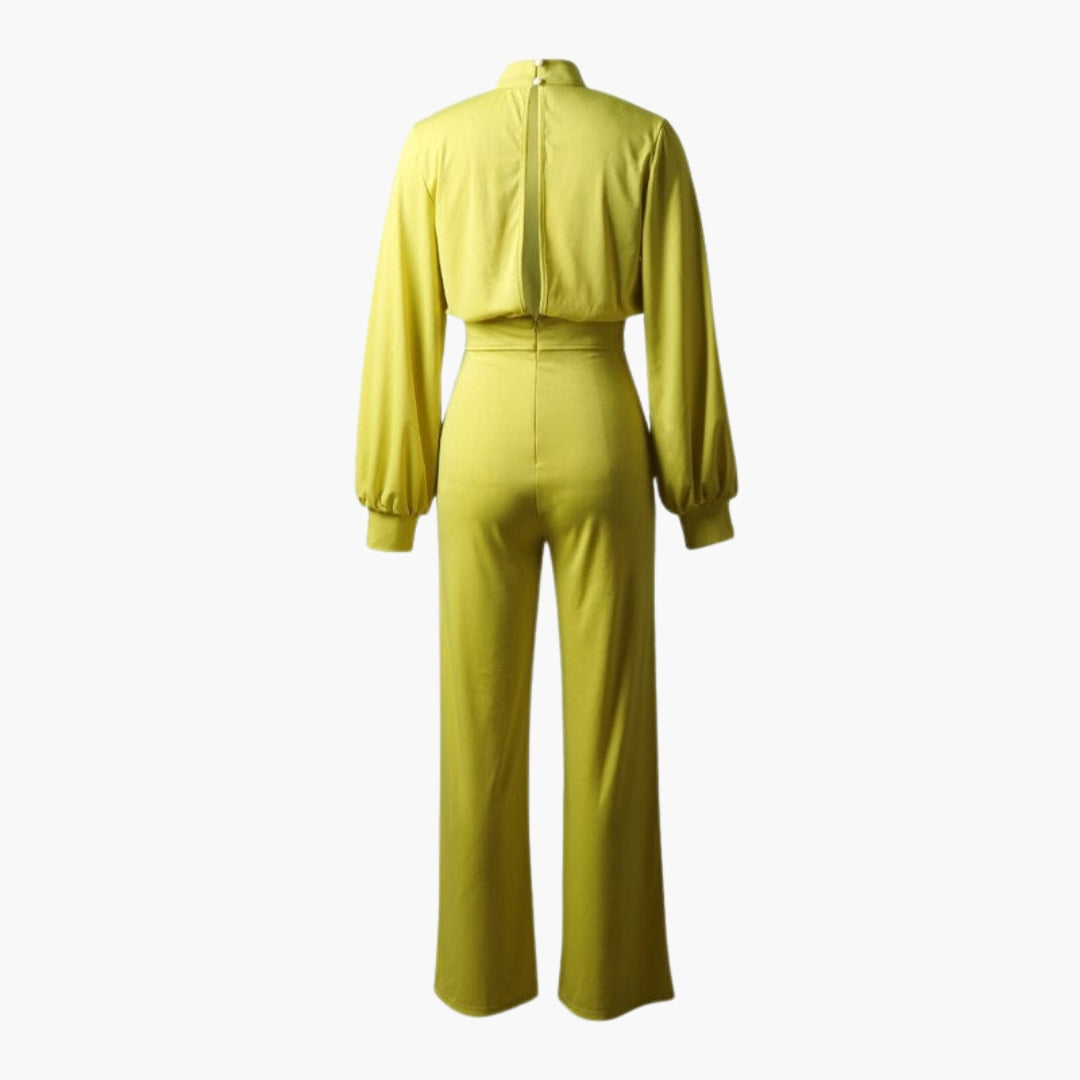 Tuta donna con collo alto e maniche lunghe
