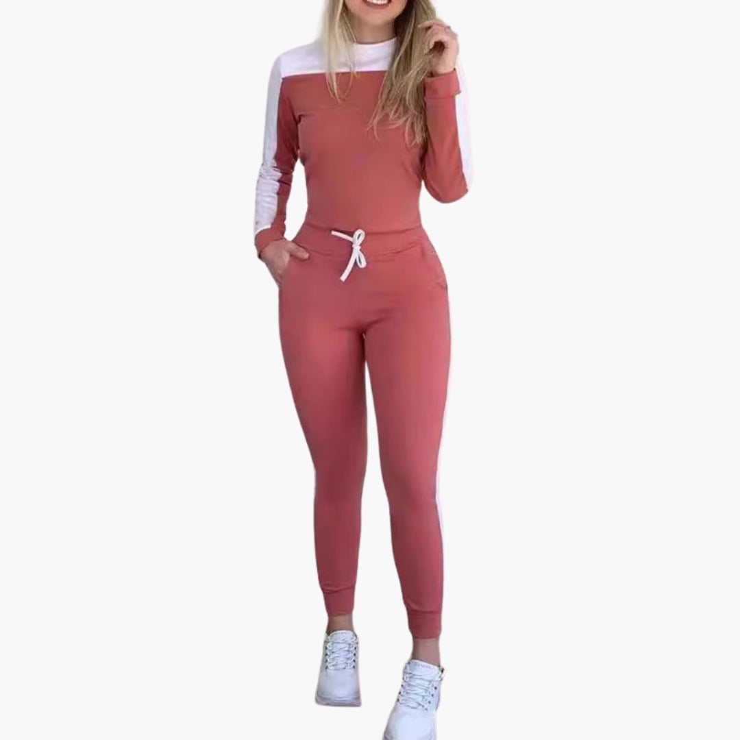 Tuta donna con collo rotondo e coulisse