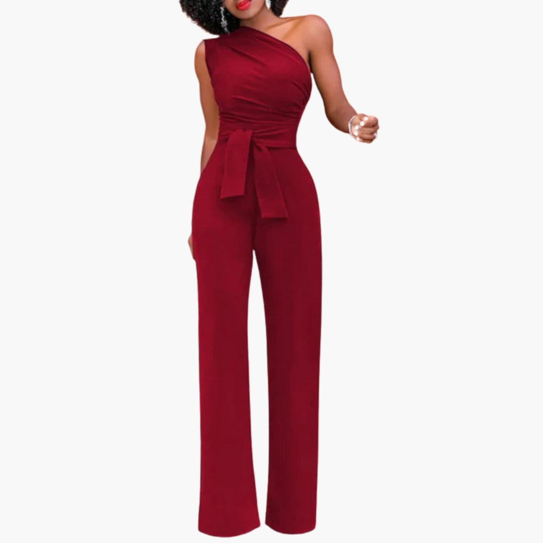 Combinaison femme à une épaule et lien à la taille