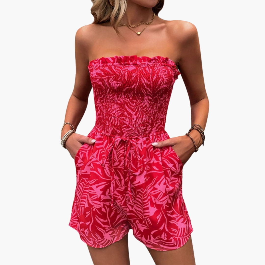 Tuta donna con scollo senza spalline