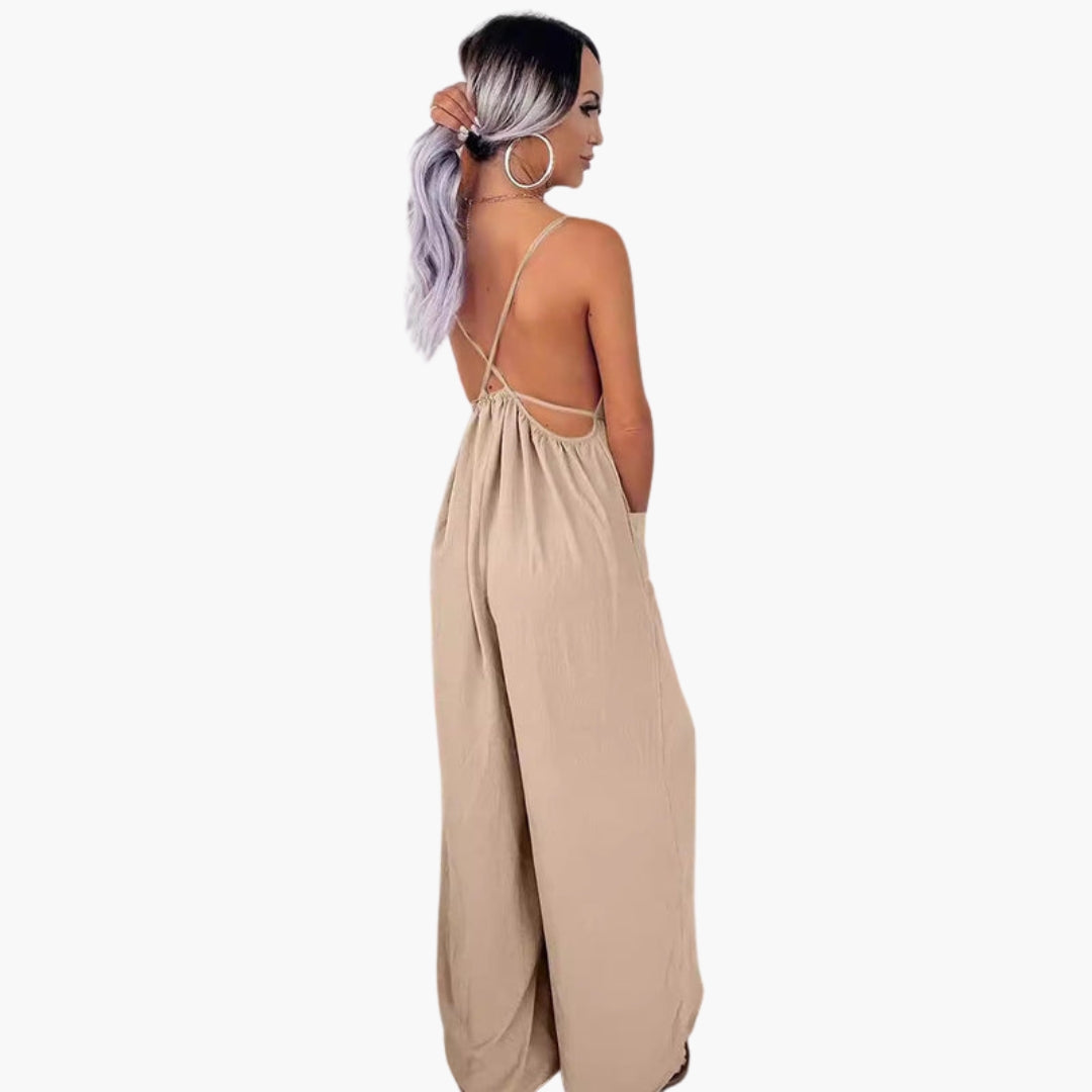Tuta donna con vita a coulisse e tasche