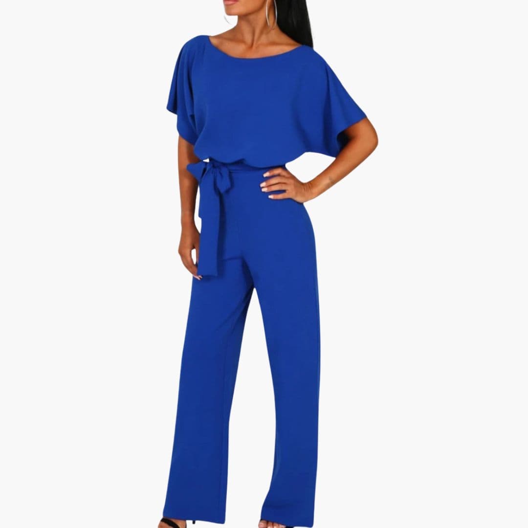 Combinaison femme avec taille ceinturée