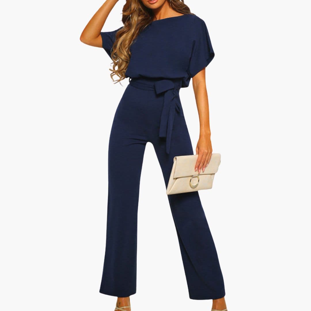 Combinaison femme avec taille ceinturée