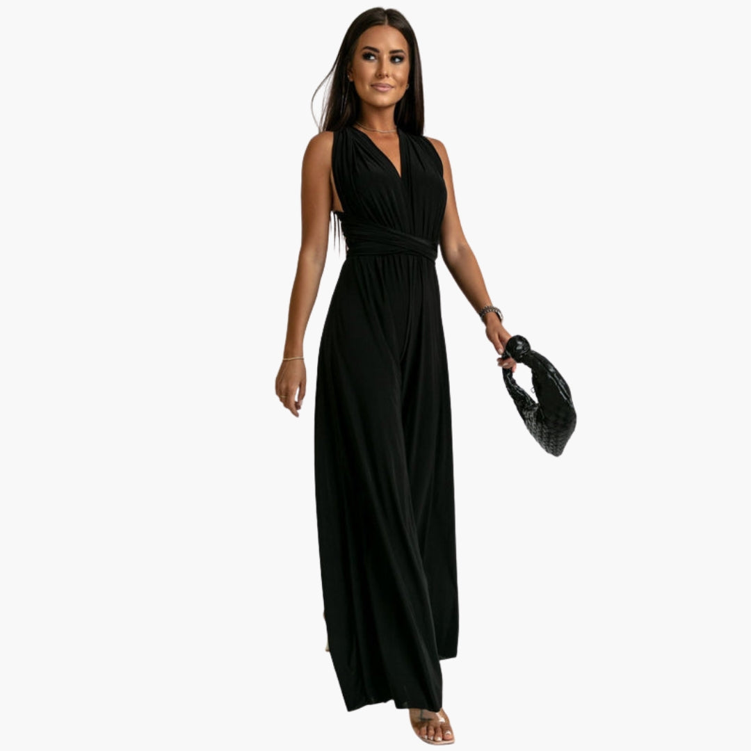 Combinaison femme col V sans manches