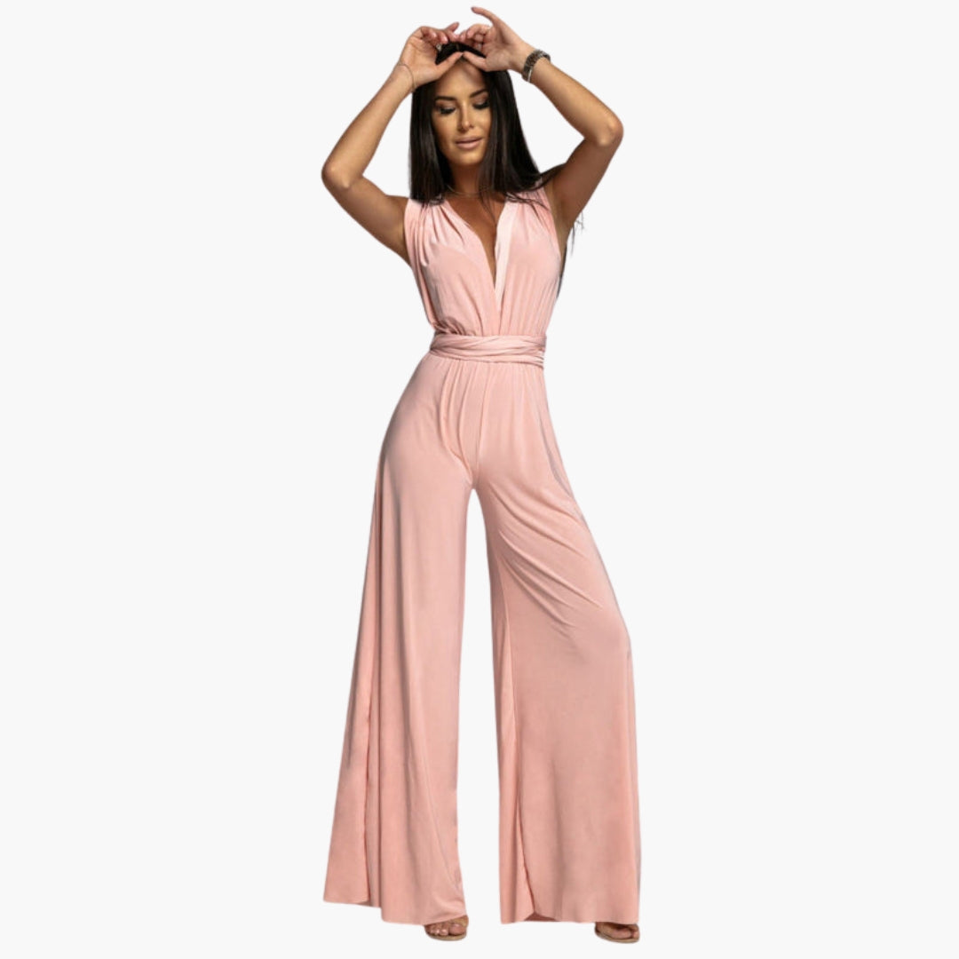 Combinaison femme col V sans manches