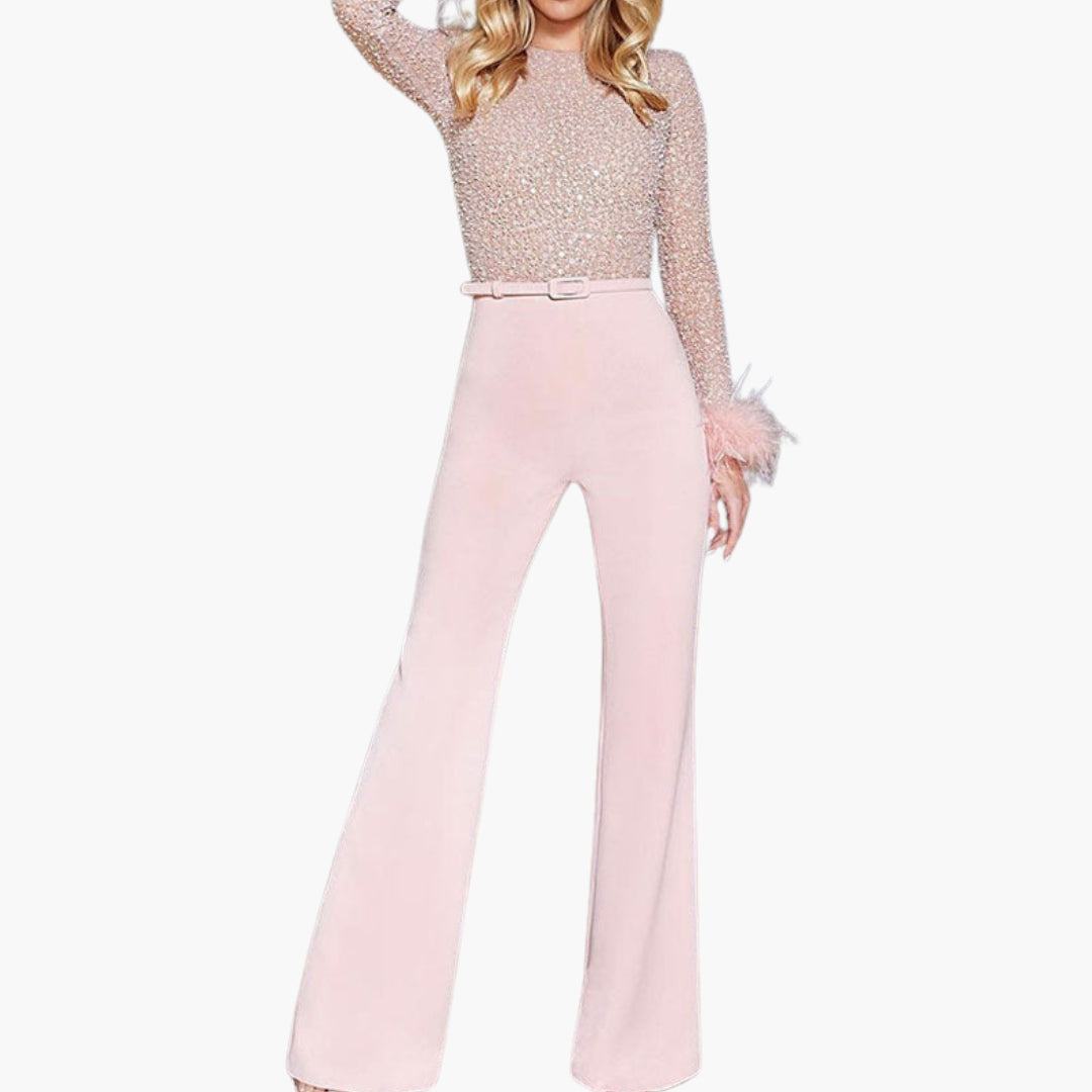 Combinaison femme haut à paillettes