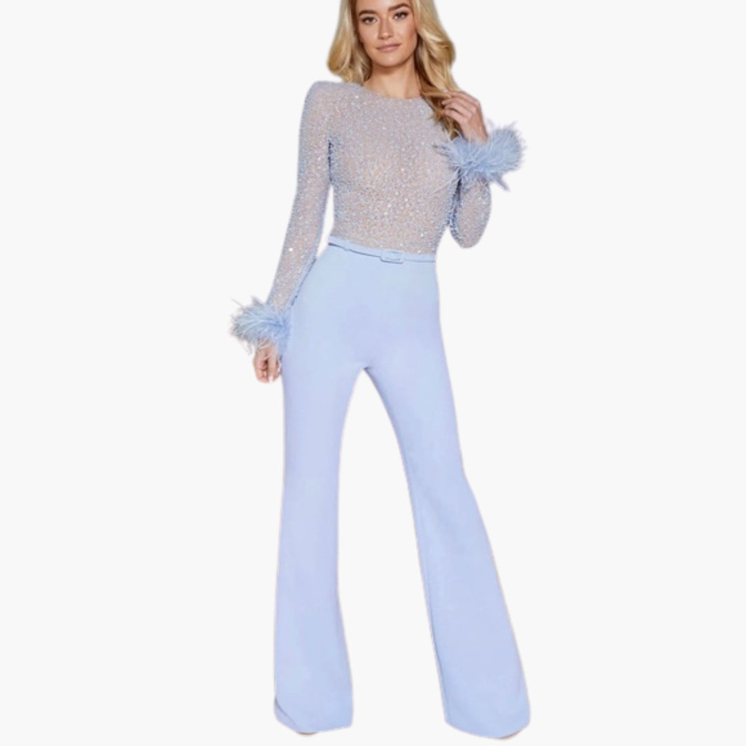 Tuta donna maniche lunghe con cintura