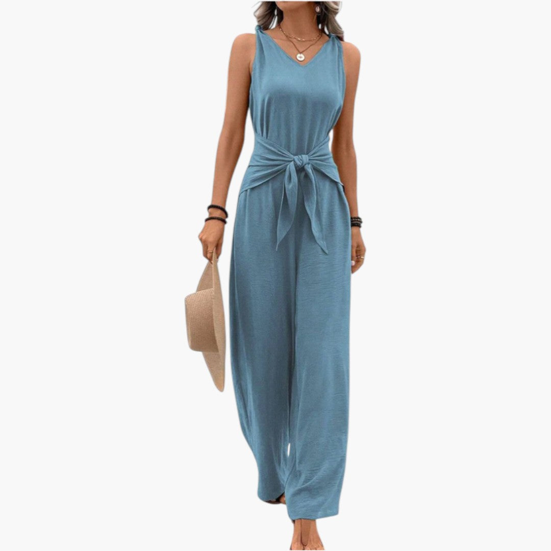Combinaison femmes a nœud frontal et pantalon large