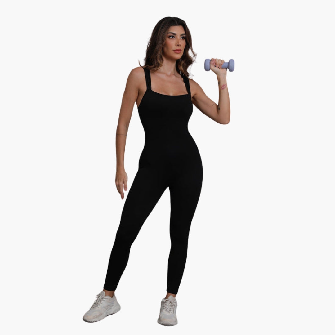Sleeveless women's jumpsuit with wide straps