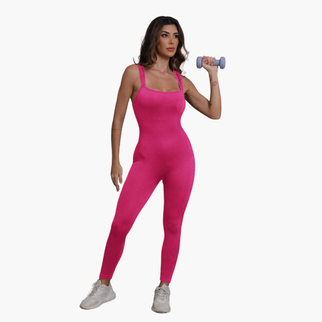 Sleeveless women's jumpsuit with wide straps
