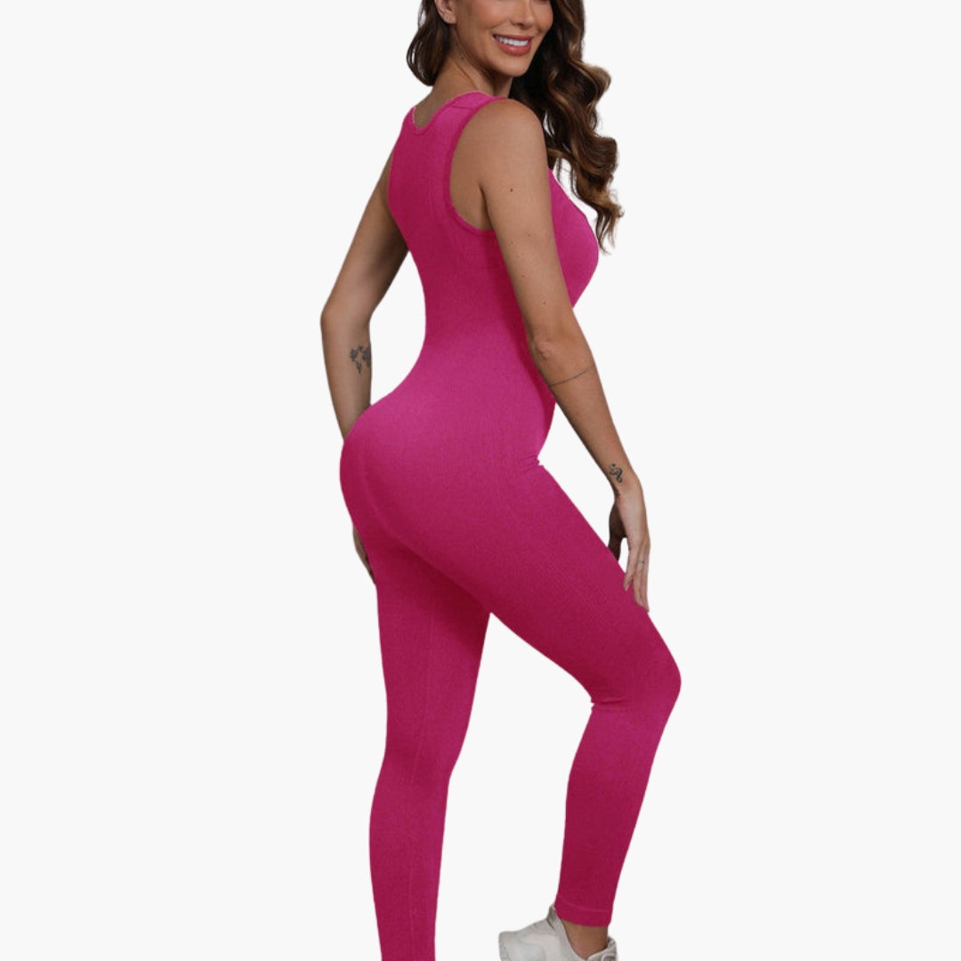 Sleeveless women's jumpsuit with wide straps