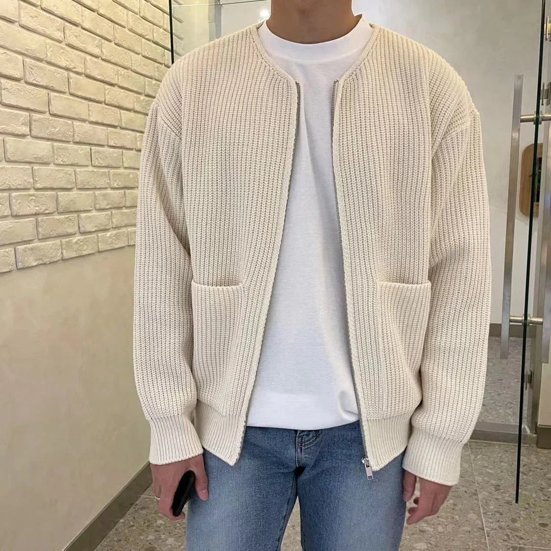 Gilet homme fermeture zippée | Coupe droite, col rond, poches discrètes | Look épuré, tailles S à XXL