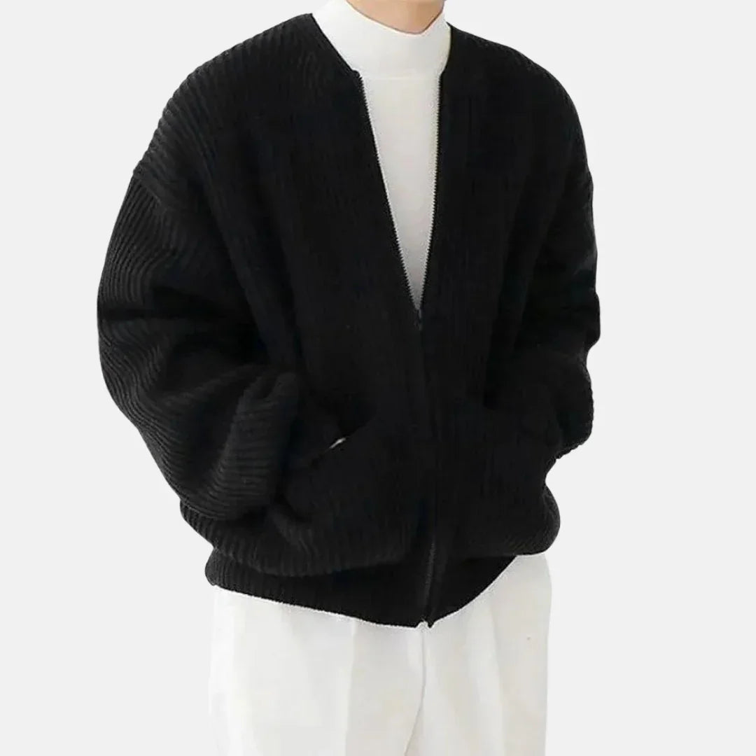 Gilet homme fermeture zippée | Coupe droite, col rond, poches discrètes | Look épuré, tailles S à XXL