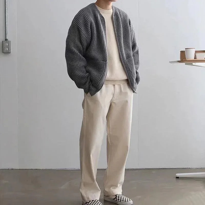 Gilet homme fermeture zippée | Coupe droite, col rond, poches discrètes | Look épuré, tailles S à XXL