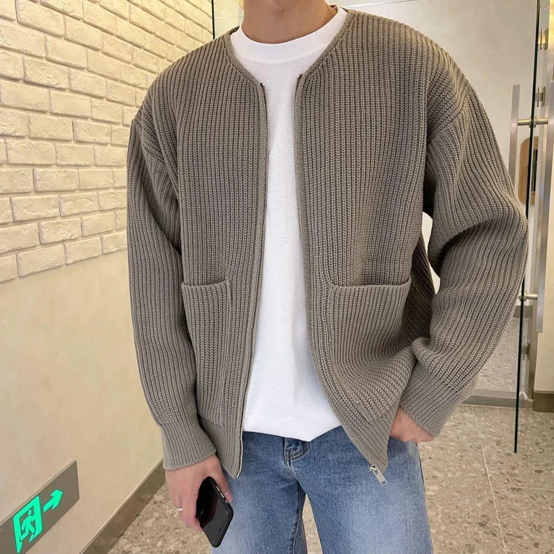 Gilet homme fermeture zippée | Coupe droite, col rond, poches discrètes | Look épuré, tailles S à XXL