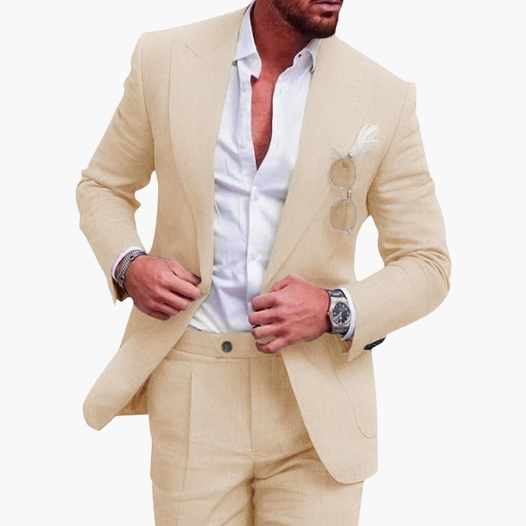 Costume Deux Pièces Homme avec Veste Col à Revers