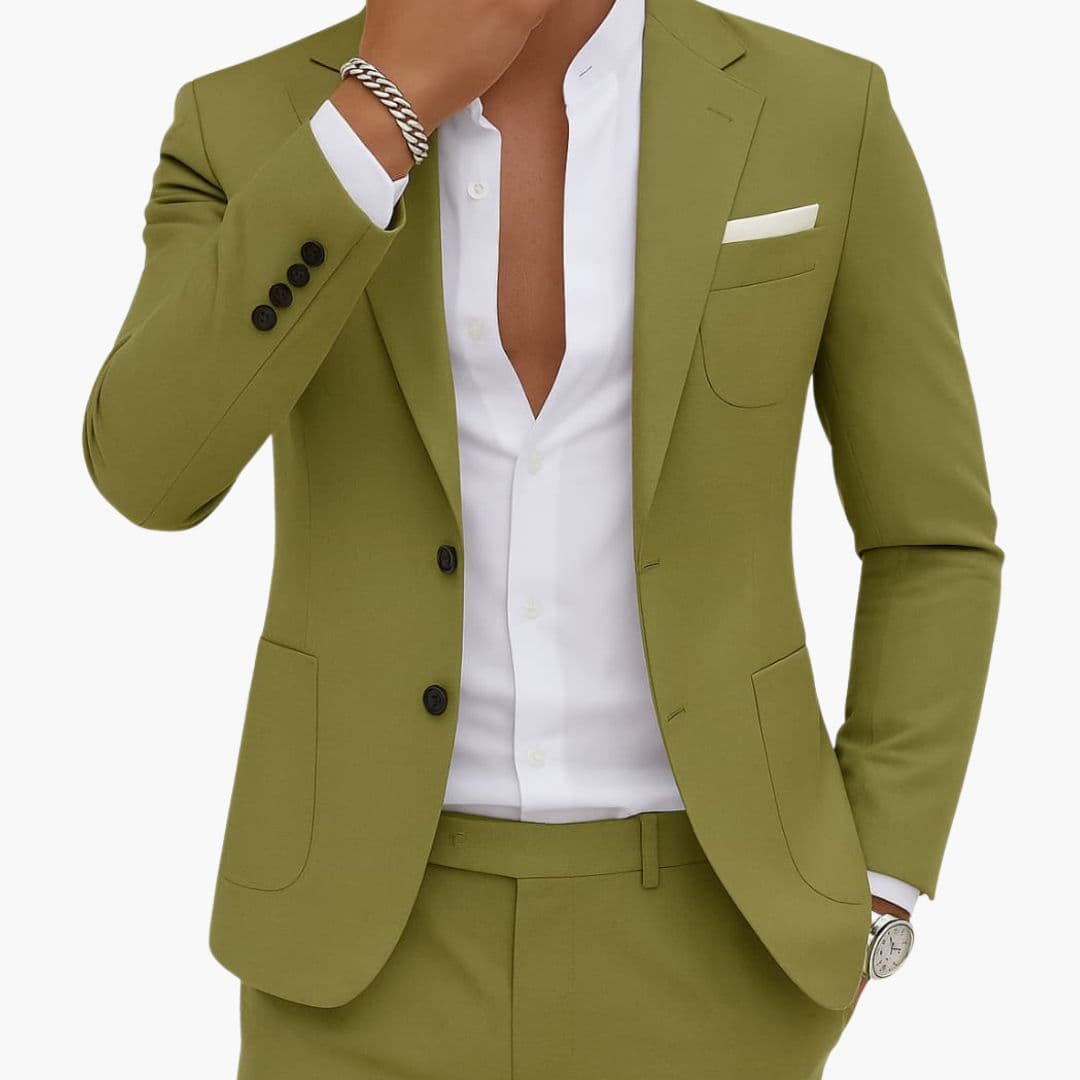 Costume Homme Deux Pièces avec Blazer Col à Revers