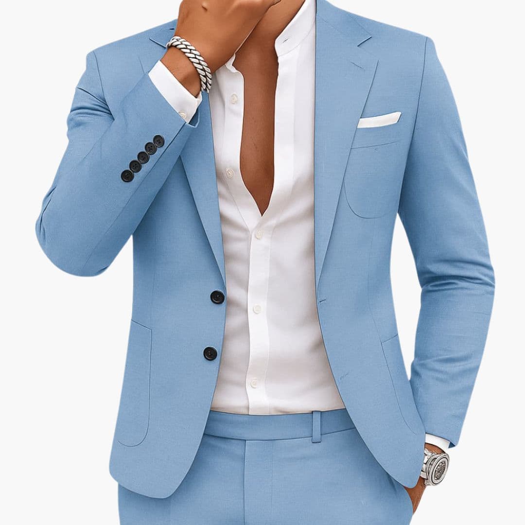 Costume Homme Deux Pièces avec Blazer Col à Revers