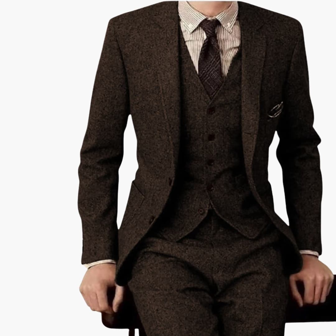 Disfraz de hombre de tres piezas con blazer de solapa notch