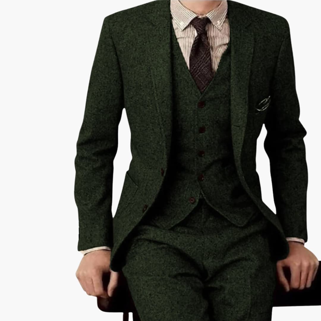 Costume Homme Trois Pièces avec Blazer Col à Revers