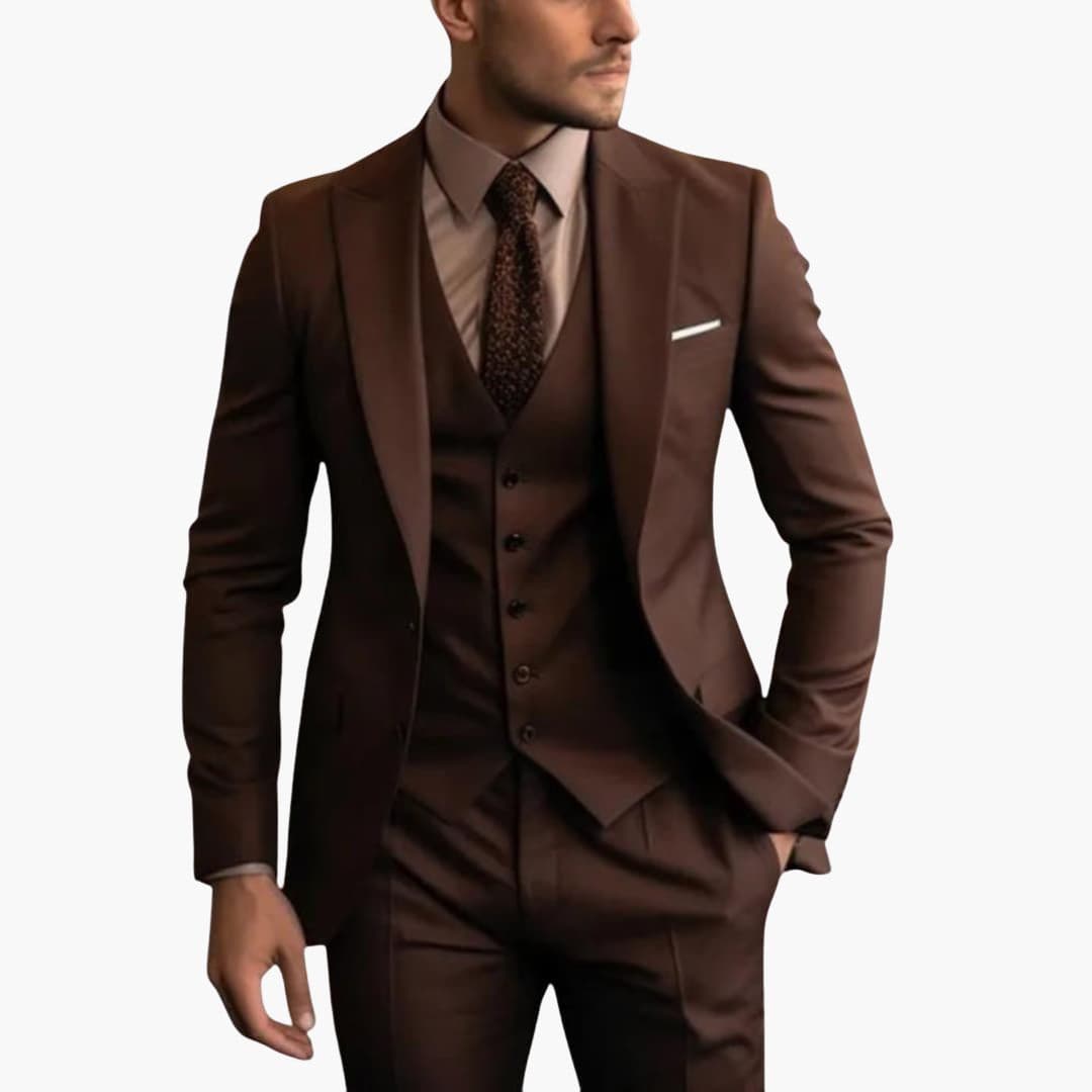 Costume trois pièces pour homme avec veste gilet et pantalon