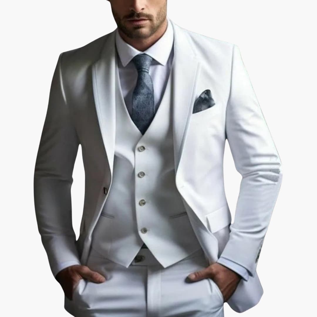 Costume trois pièces pour homme avec veste gilet et pantalon