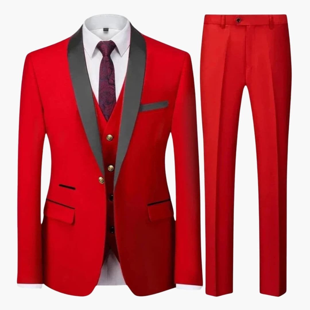 Costume Homme Trois Pièces avec Veste Col Châle